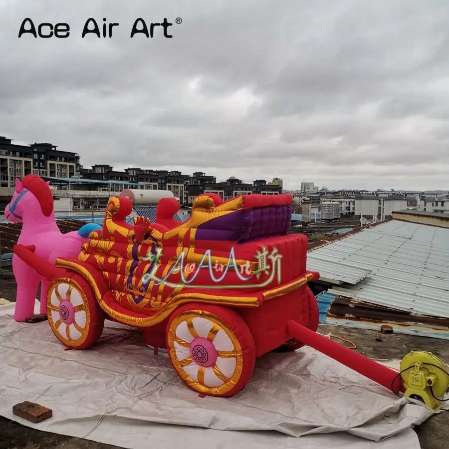 Inflatable Christmas Decorations Holiday Outdoor and Indoor Inflatable Santa Claus with Carriage