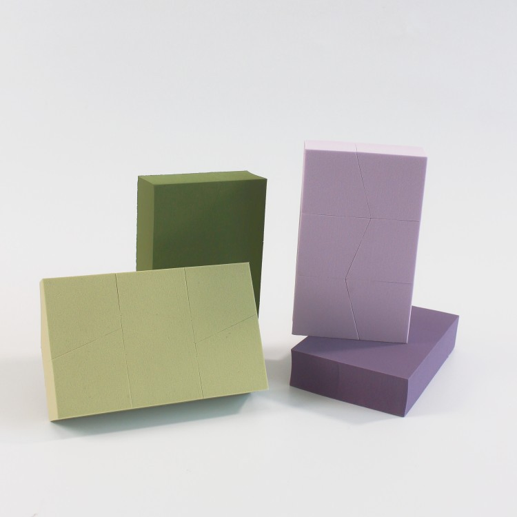 6-Cut Trapezoidal Powder Puff Green One-Piece Makeup Sponge Becomes Larger When Exposed to Water and Can Be Used Wet or Dry