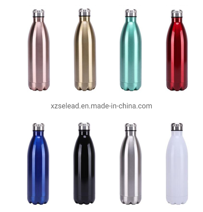 Stainless Steel Sport Water Bottle Leak-Proof Double Wall Cola Shape Water Bottle