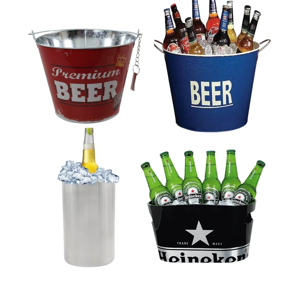 Custom Stainless Steel Cooler Ice Bucket Beer Container Bar Utensil Pub Metal Ice Bucket for New Holland Duluth Braw Scot