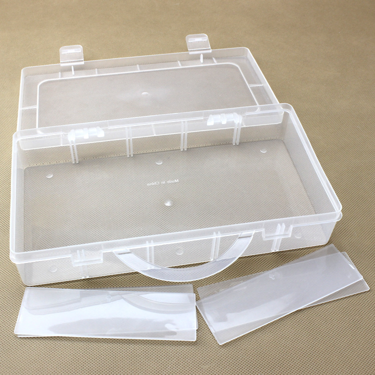 Professional Universal Single Layer 5 Grid Compartments Detachable Parts Accessories Clear PP Plastic Divided Storage Box