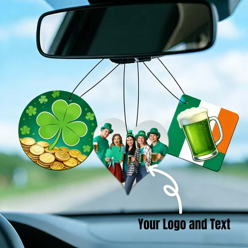 St. Patrick's Day Theme Custom Fragrances Tablets Double-Sided Hanging Decor for Clothing Labels