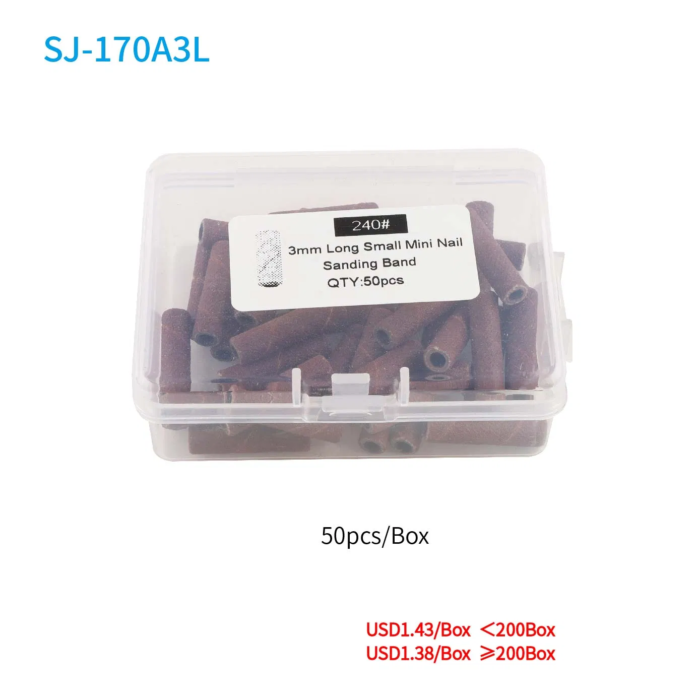 3mm Diameter 20mm Length Extra Long Aluminium Oxide Abrasive Nail Polish Sanding Band