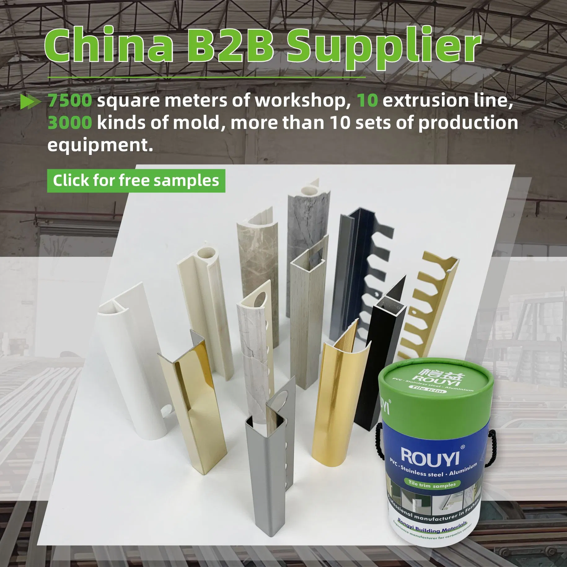 B2b Supplier PVC Wall Edging Trim Plastic Ceramic Tile Corner Trim