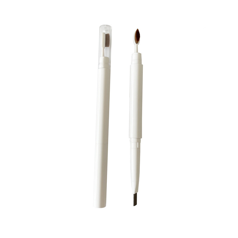 Double Headed Triangle Eyebrow Pencil with Toothbrush Head Makeup Pen