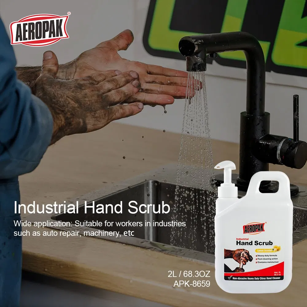 Aeropak 2L Bucket Skin-Moisturizing Industrial Hand Degreasing Scrub for Oil & Grease off with Abrasive Granules
