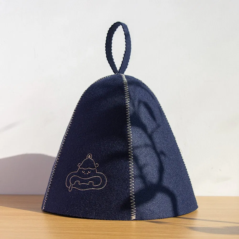 Custom Wool Wholesale Handmade High Quality Hat for Man Sauna Towelling Sauna Bucket Hat Grey Felt Sauna Hats