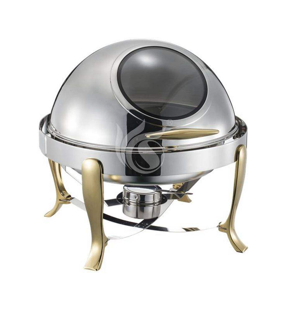Restaurant Round Roll Top Stainless Steel Electric Food Warmer Buffet Chafing Dishes