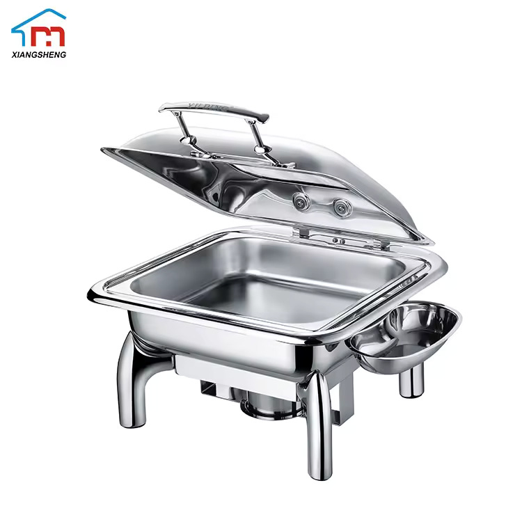 Xiangsheng Electric Heating Rectangle Stainless Steel Chafing Dish with Visible Window