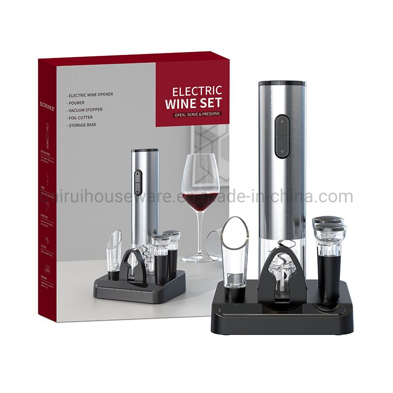Amazon Bestseller Battery Operated Electric Automatic Red Wine Opener Set