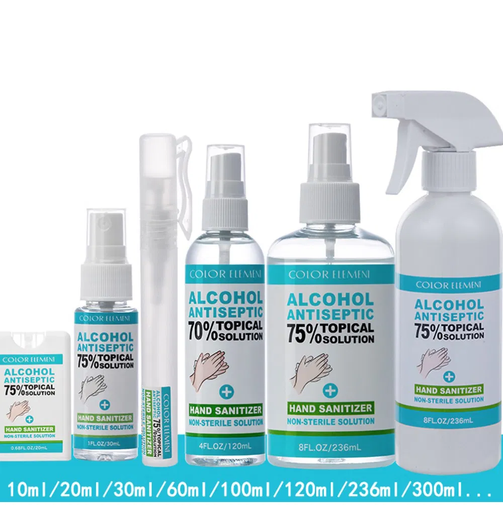 Portable 60ml/1bottle 0em Liquid Hand Sanitizer 75% Alcohol Disinfectant Spray
