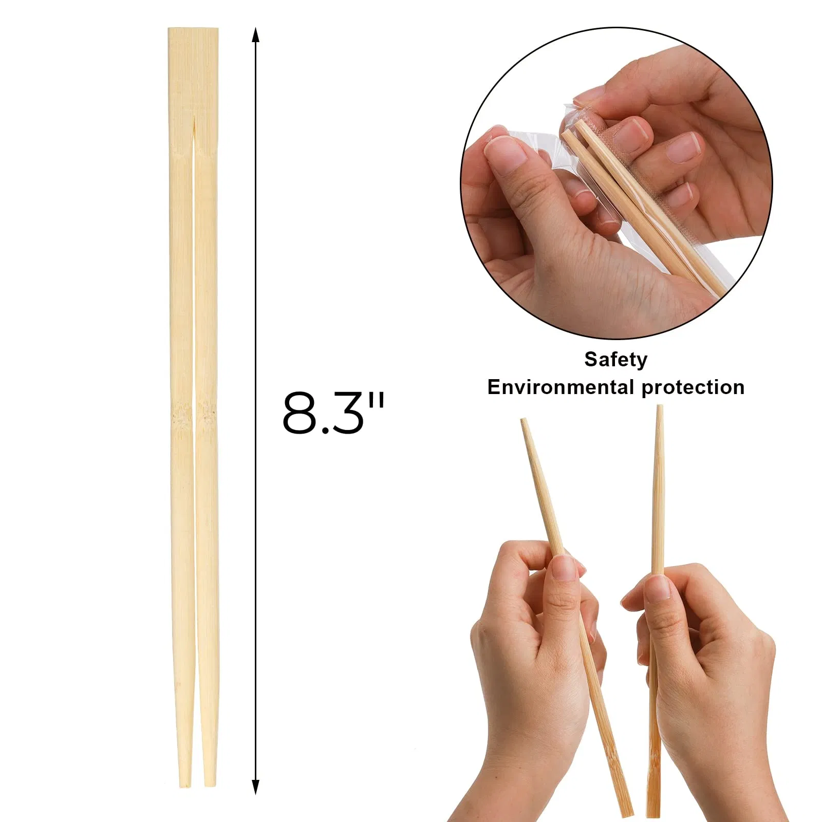 Factory Wholesale Natural Bamboo Made Disposable Twins Sushi Chopsticks