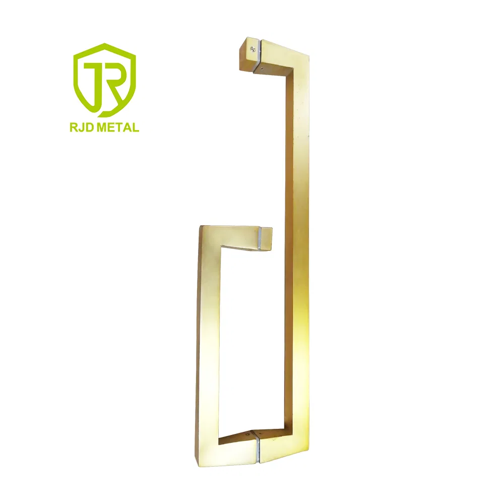 Luxury Design C Shape Polished External Door Handle Gold