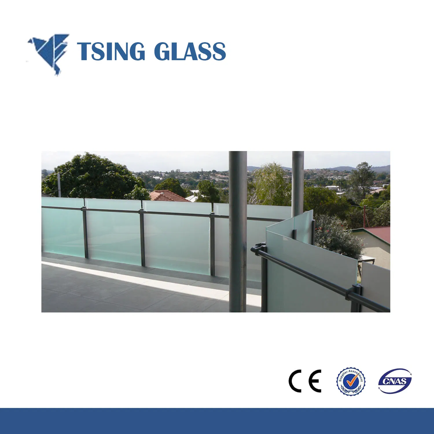 Frosted Glass / Sandblasted Glass / Acid Etched Glass for Building / Bathroom / Satirs