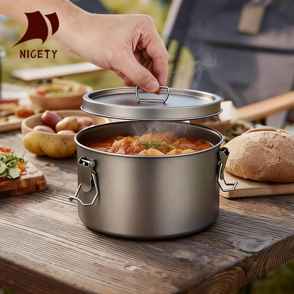 Titanium Airtight Leakproof Bento Lunch Box for Picnic Round Food Container