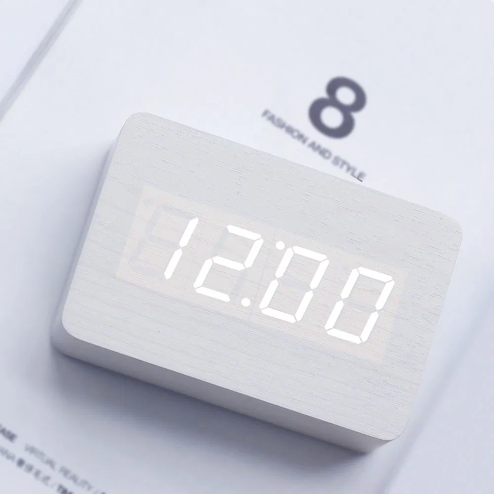 Modern Desktop LED Alarm with Temperature Date Display Clock