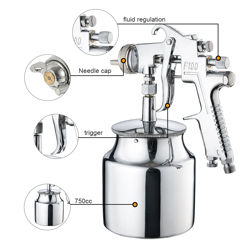 Пистолет для покраски F-100S высокого давления, 1.5 мм