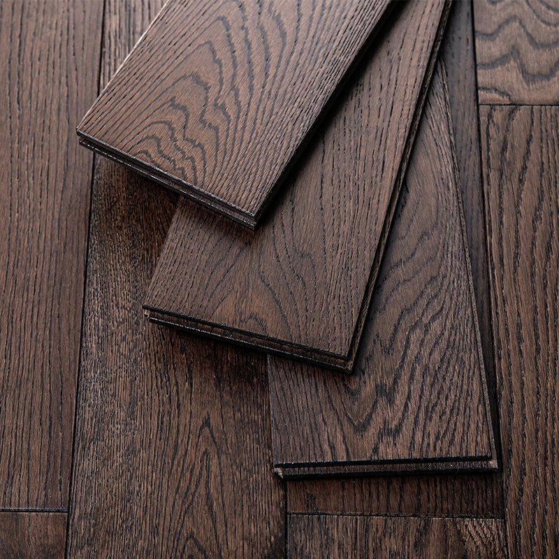 Modern Dark Tones Oak Hardwood Flooring 1 Year Warranty