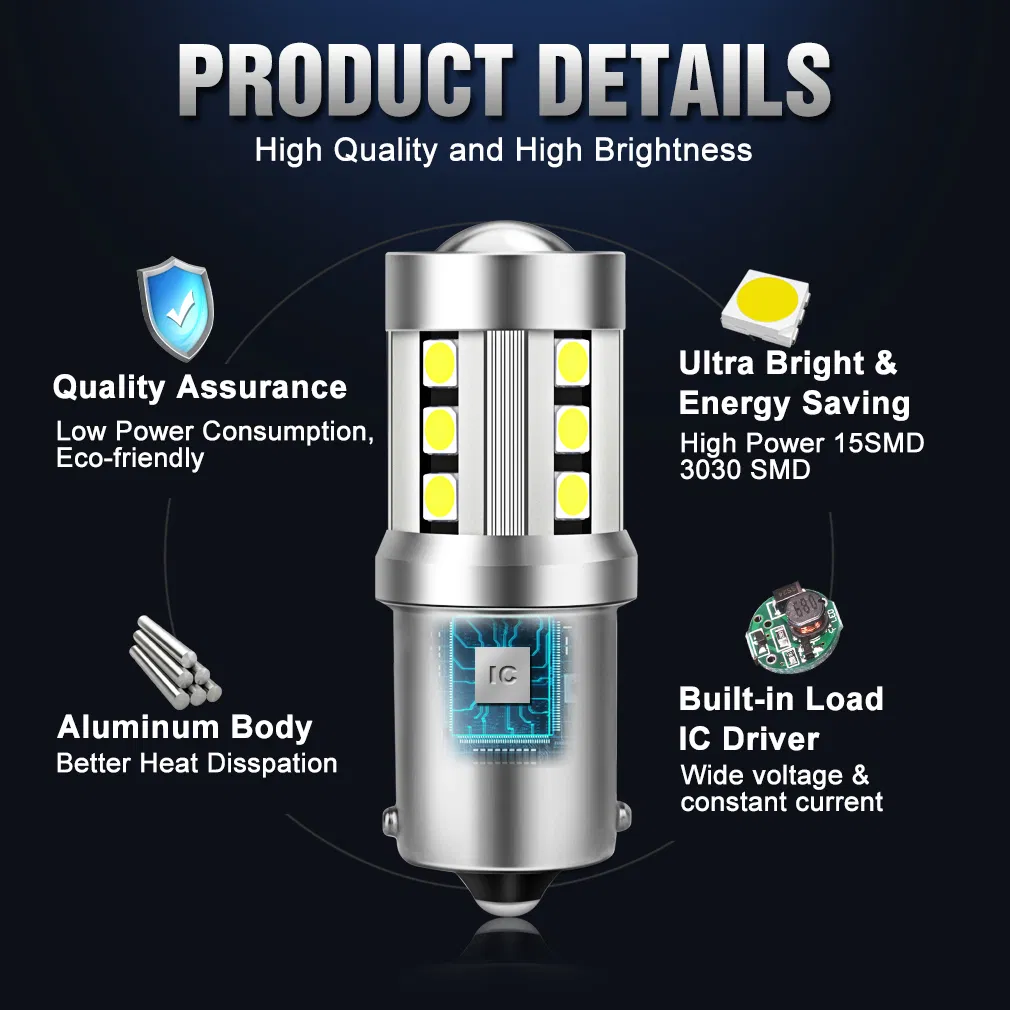 Светодиодная лампа T20 7440 15SMD для авто, 12В