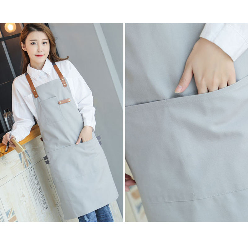 Aprons for Hotels Baking Items Chef Tools Custom Logo Printed Cross Back Canvas Aprons for Cleaning