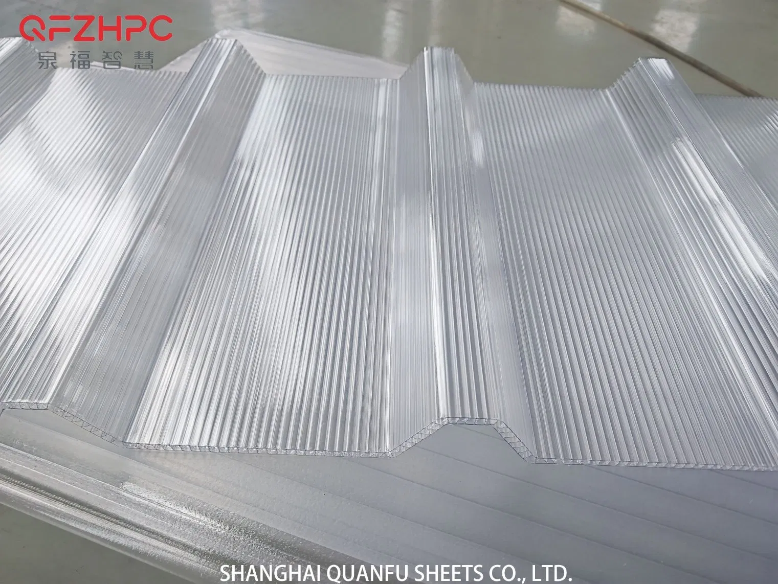 8mm-12mm UV Protection Four Wall Corrugated Polycarbonate Hollow Sheet