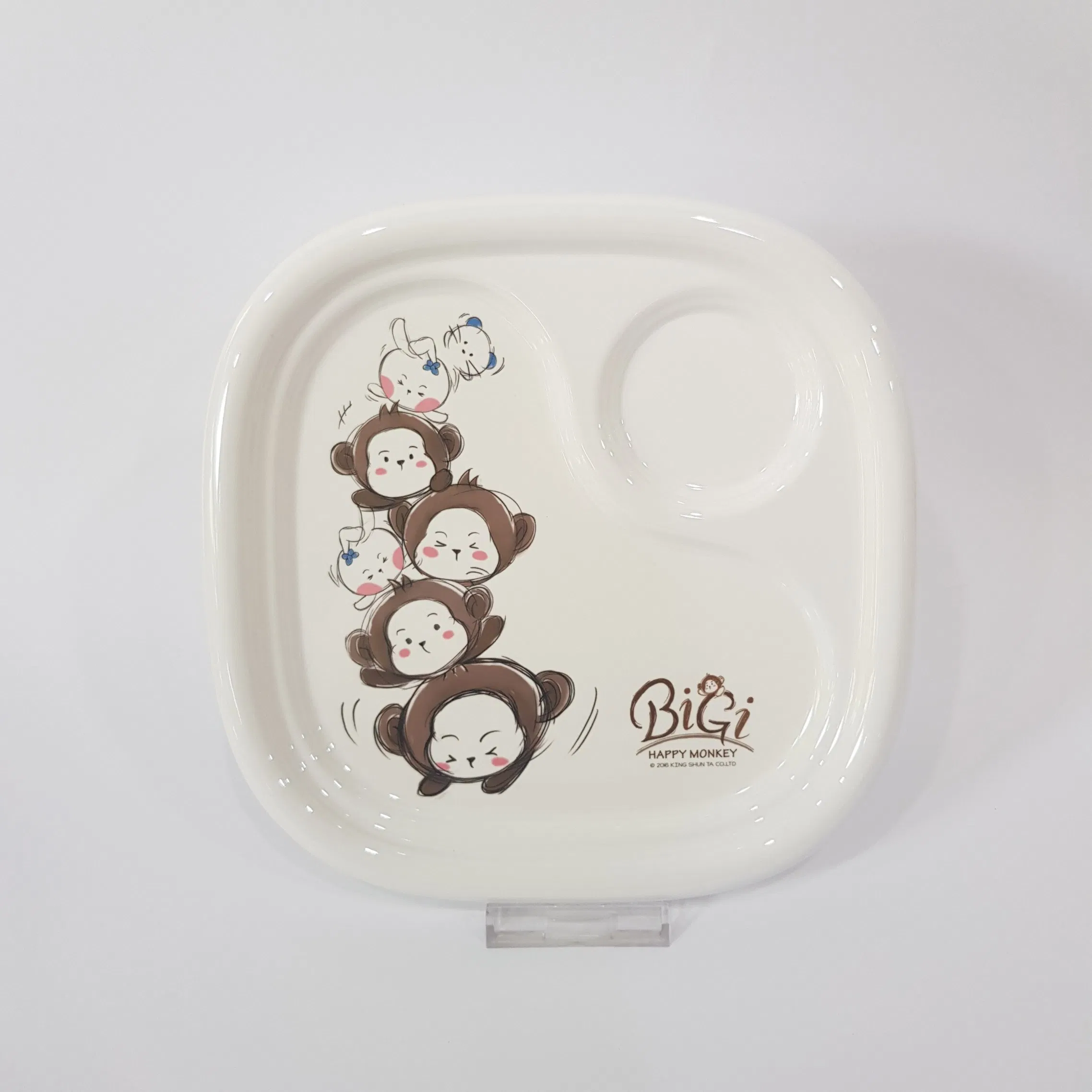 Heavy Duty Squrare Melamine 2 Divided Plate