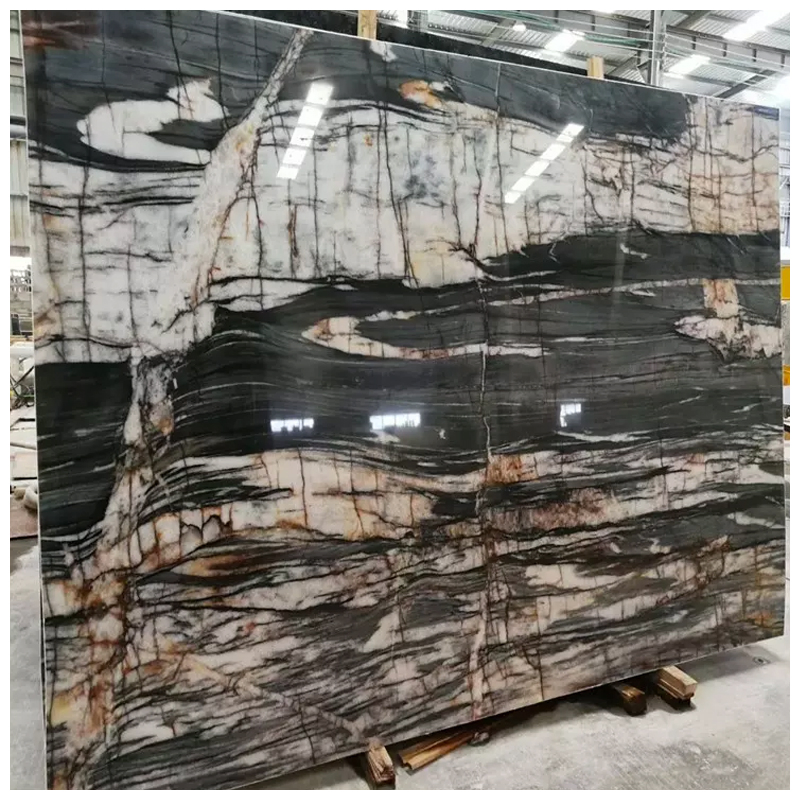 Luxury Backlit Black Cristallo Midnight Quartzite Slabs