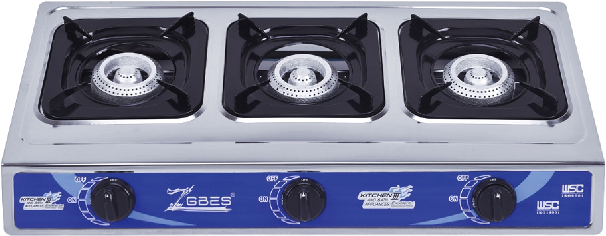 Durable Stainless Steel Gas Stove with 3 Efficient Burners