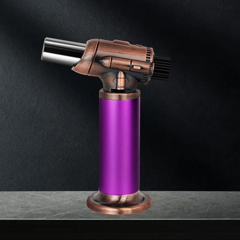 Three Stroke Flame Custom Logo Cigarette Smoke Bullet Butane Torch Lighter