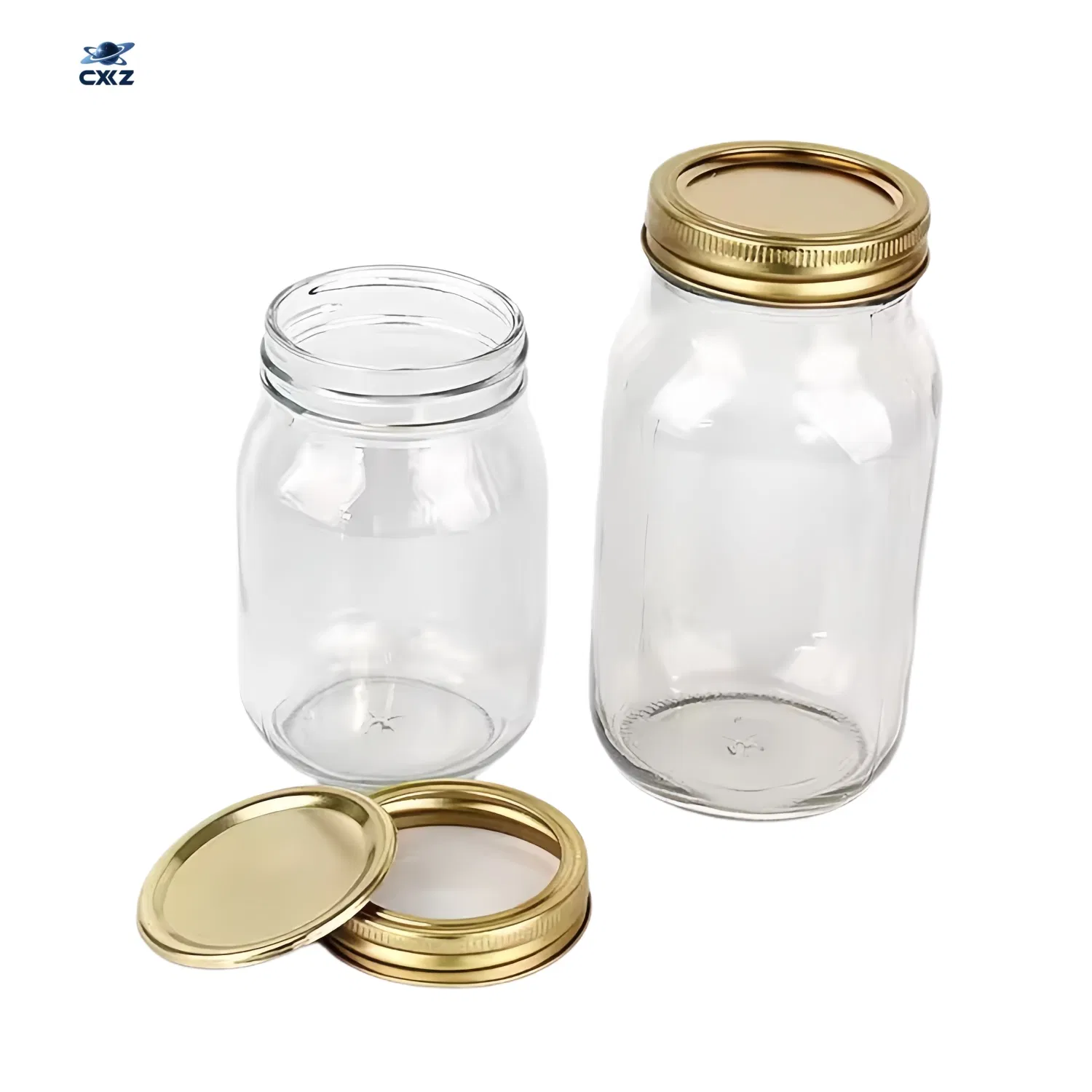 Custom Wholesale 250ml 500ml 750ml 1000ml Food Grade Safe Plum Wine Bottles Empty Glass Wide Mouth Pickle Mason Jar with Lids