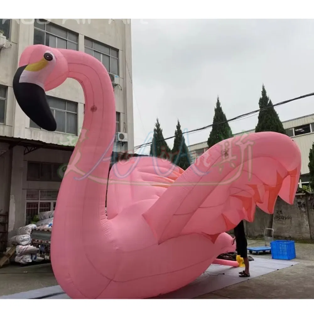 Pretty Lighting Inflatable Flamingo with LED Lights Inflatable Cartoon Model for Decoration