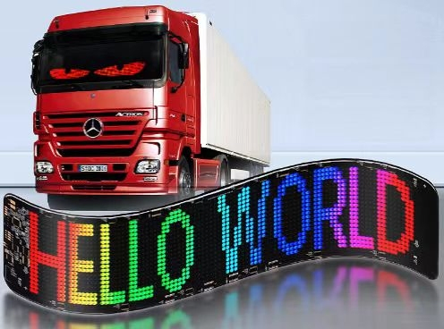 34.8X10.2cm Electronics LED Name Badge Multi-Language Tag Scrolling Message Plate Panel for Indoor Car Film Screen