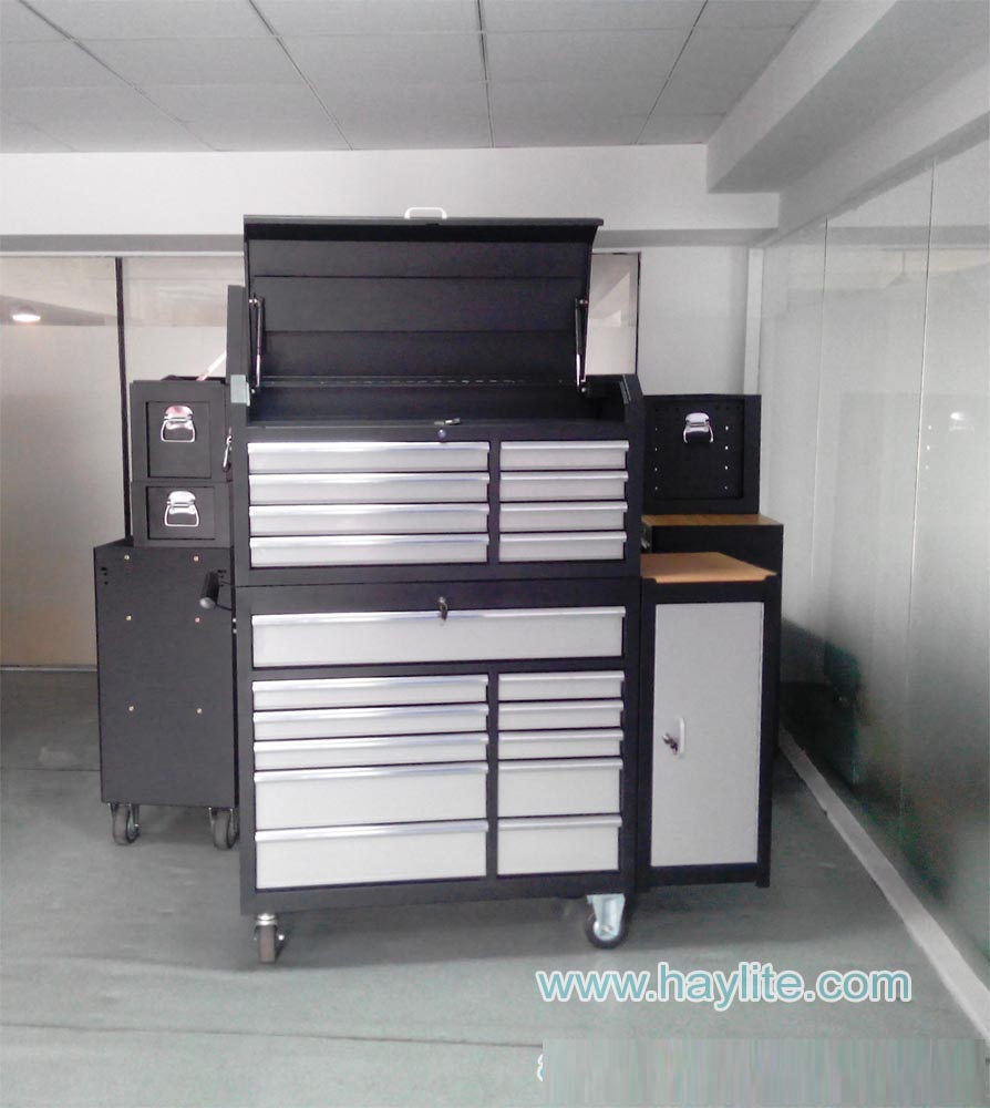 Widely Used Black Powder Coating Steel Workbench with Drawers for Sale