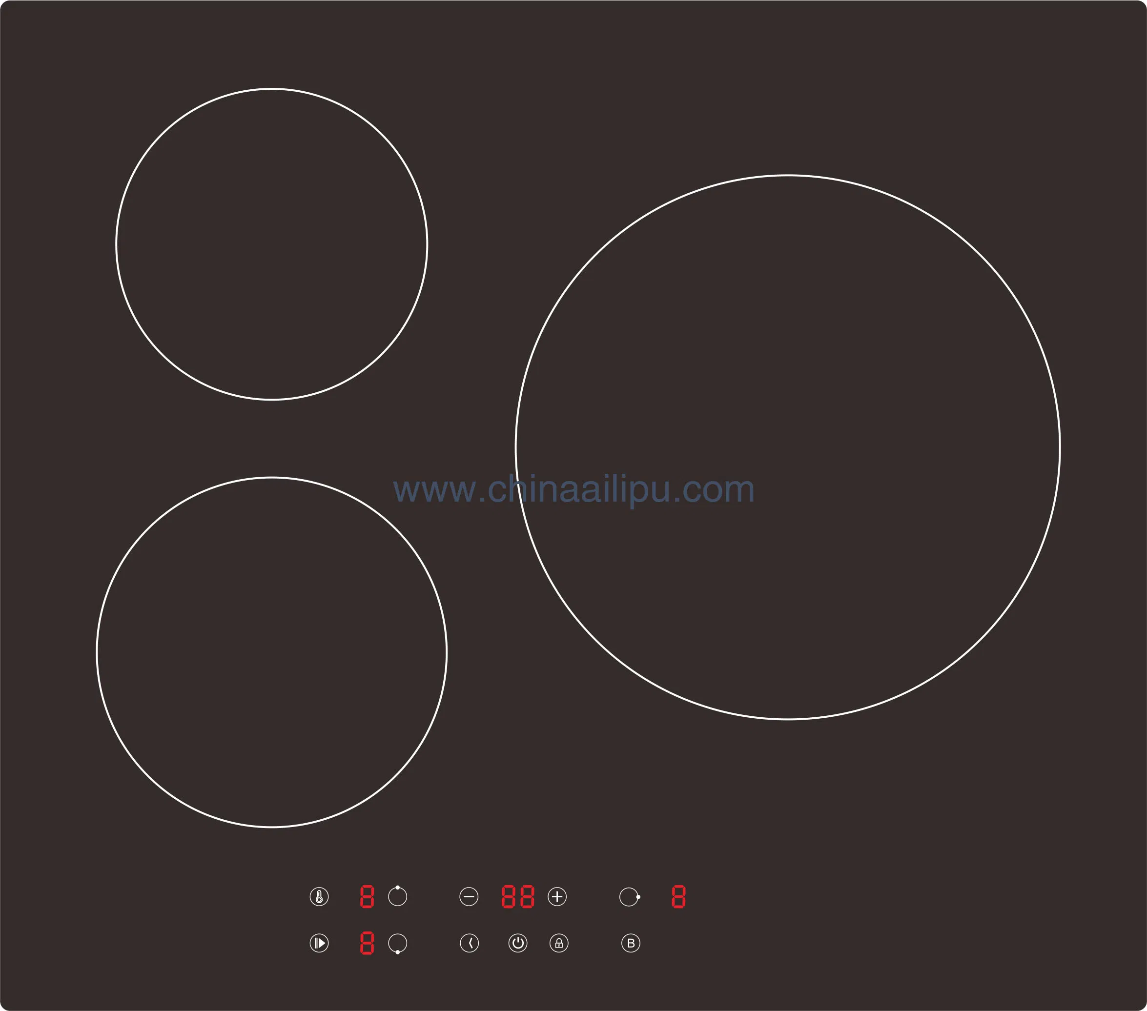 3 zones 5500W induction hob with CE/CB Certificates