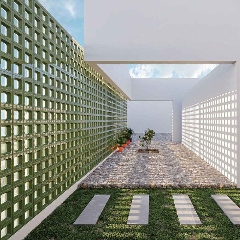 150*150mm Brick Wall Ceramic Hollow Bricks Room Partition Interior Decoration Products