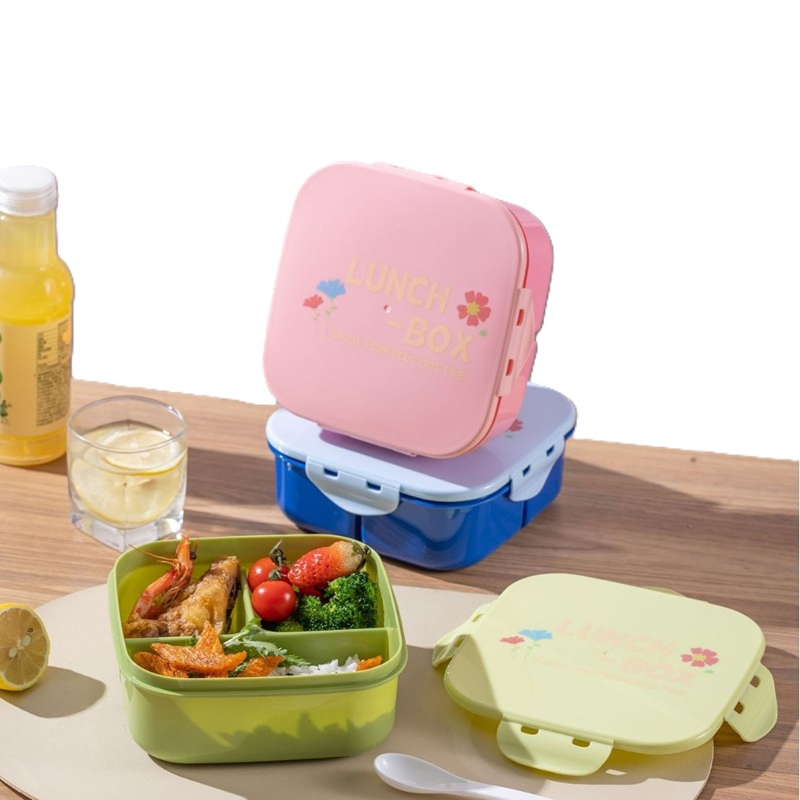 Food-Grade Plastic Bento Box - Microwave-Safe Compartmentalized Lunch Container