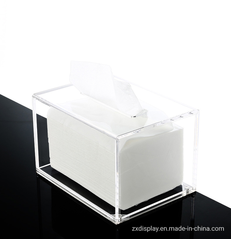 European Transparent Acrylic Car Tissue Box Holders with Sliding Bottom
