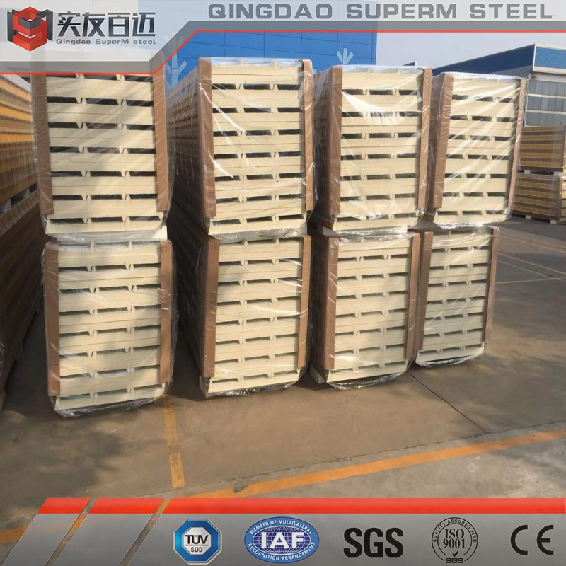 Wall/Roof Insulated EPS/Rockwool/ Glass Wool/PU/Polyurethane/PIR Foam Building/Construction Materials Sandwich Panel