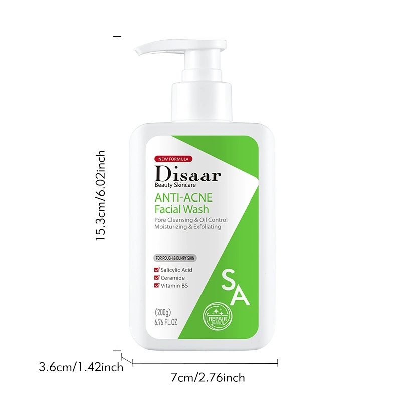 Salicylic Acid Facial Cleanser Organic Oil Control Ceramide Acne Treatment Skin Care Face Wash