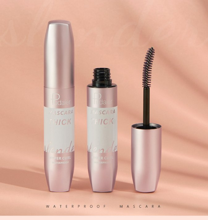 Online Wholesale in Stock Cosmetics Thick Curling Waterproof Slender Waterproof Non-Smudge Silicone Brush Head 4D Curling Fiber Lash Eyelash Mascara