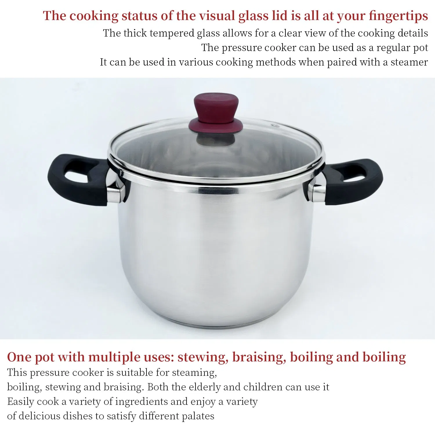 Safety Explosion-Proof 304 Steel Pressure Cooker One-Click Open Cooker