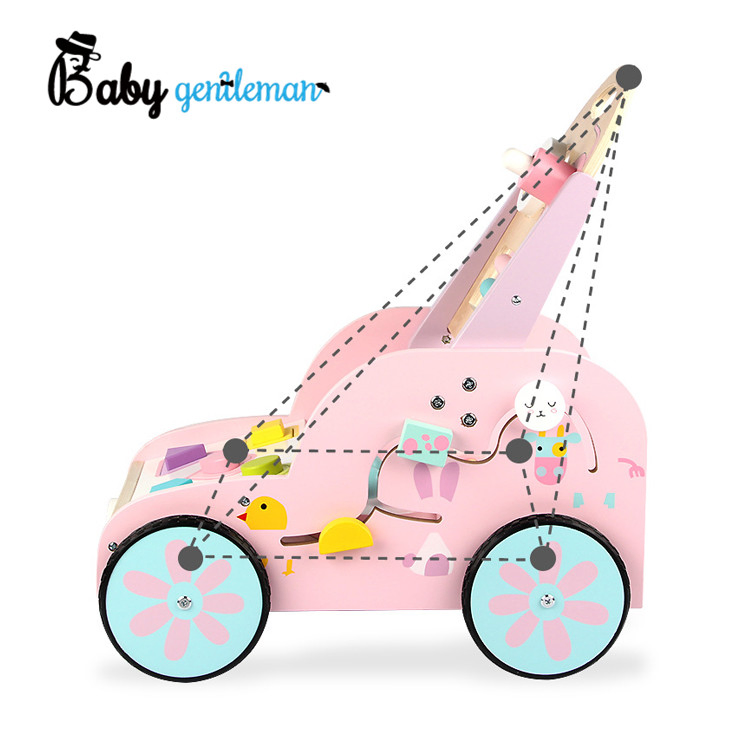 Factory Wholesale Activity Fun Wooden Push Walker for Kids Z16169e