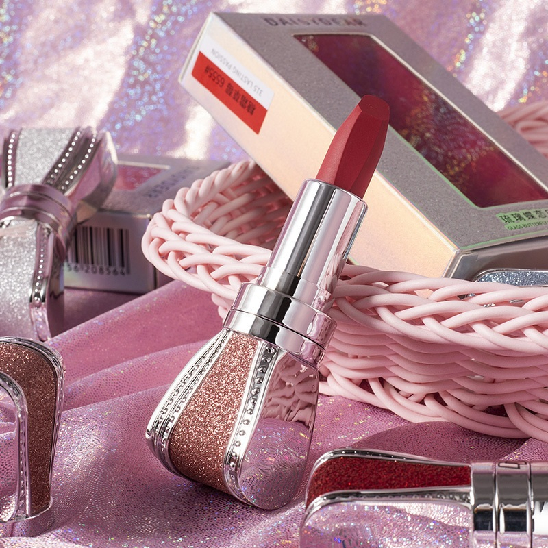 Ls15 Lipstick Bow Diamond Lipstick Female Student Velvet Matte Moisturizing Long-Lasting Moisturizing Not Easy to Discolor