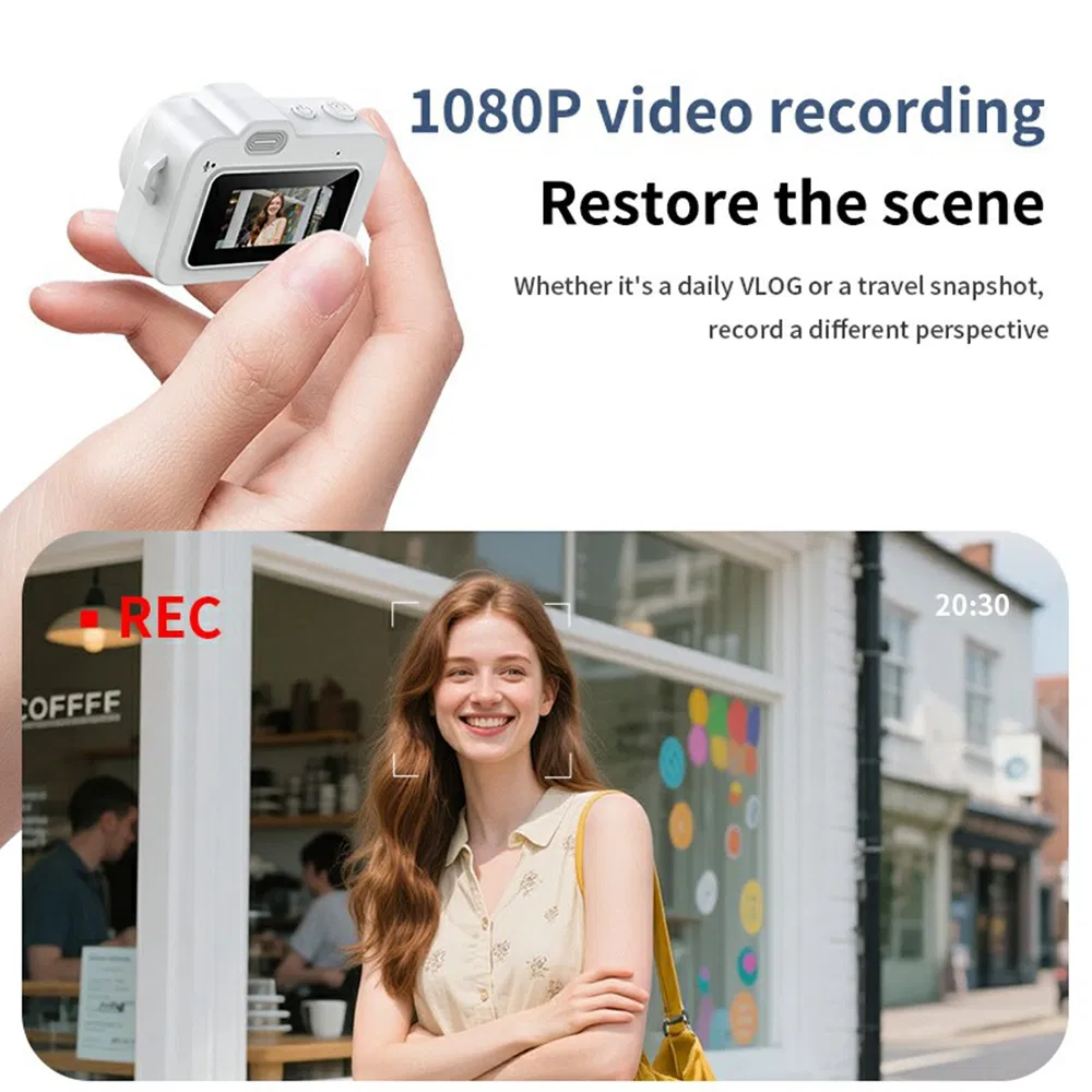 M8 Mini Thumb Camera with 0.96" Screen, HD Photo Video, LED Flash Night Vision - Green