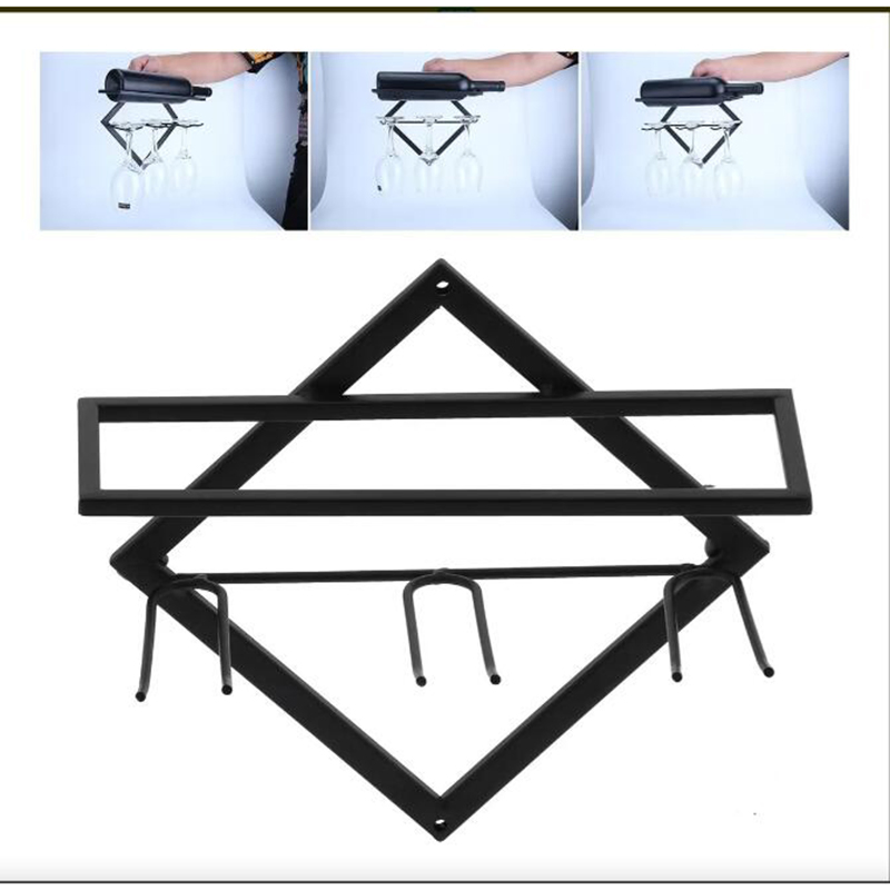 Wall Mounted Wine Rack Bottle Cup Glass Holder Storage Shelf