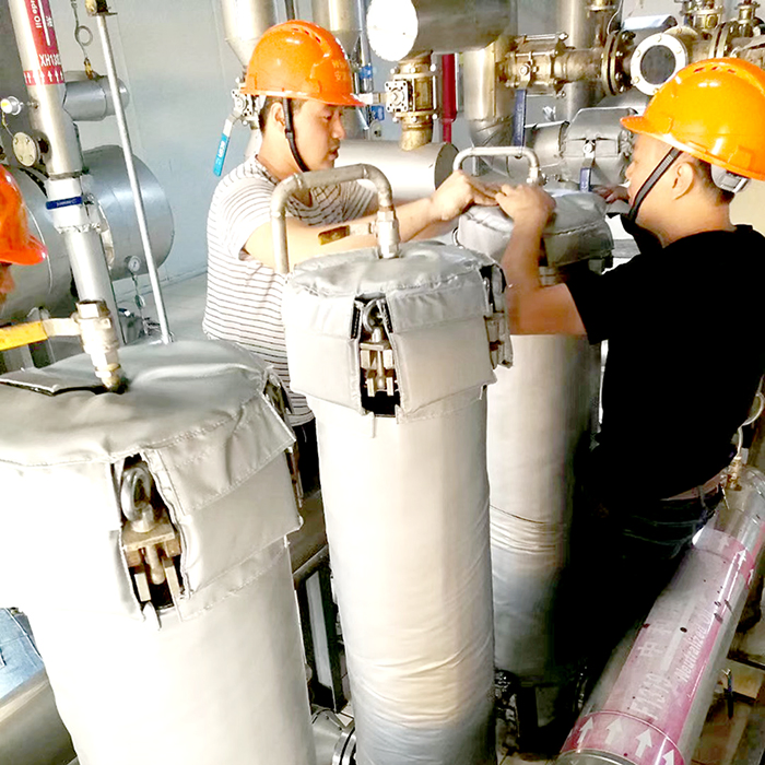 Silicone Coating Fabric Dismountable Insulation Jacket for Bag Filter