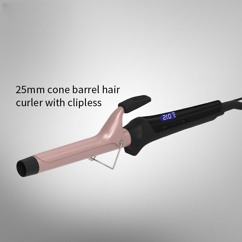 Brand Custom LCD Display PTC Ceramic Heater 25mm Wave Hair Curling Iron Hair Curler