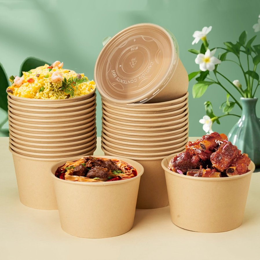 Paper Porridge Bucket Takeaway PE Coated Hot Soup Bowl Instant Noodle Cup