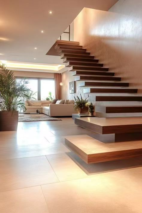 American White Oak Solid Wood Steel Staircase Straight Shape Centre Beam Glass Railing Stairs Design