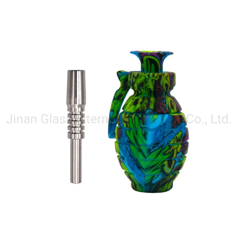 Grenade Shaped Silicone Pipe Glass Pipe Smoking Pipe